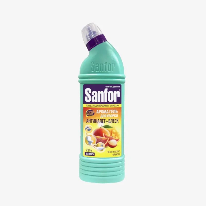 Гель Sanfor для чистки сантехники, экзотические фрукты, 750 г