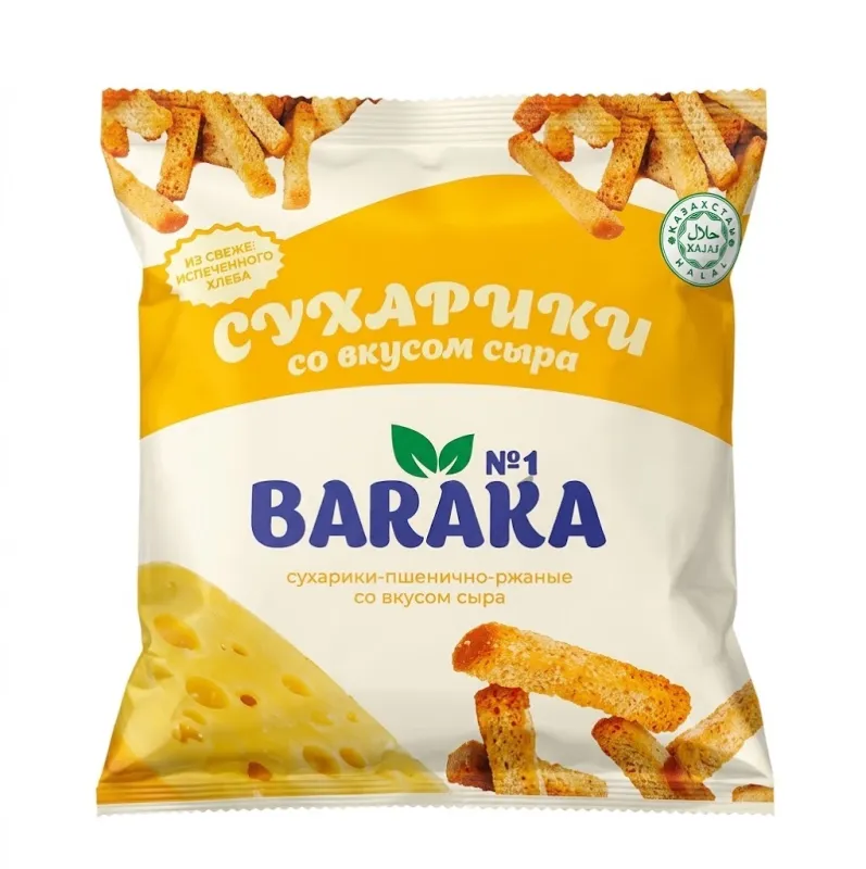 Сухарики пшенично-ржаные Baraka со вкусом сыра 100 г
