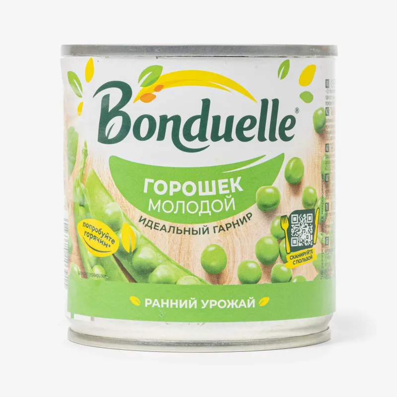 Горошек Bonduelle зеленый молодой, 212 мл