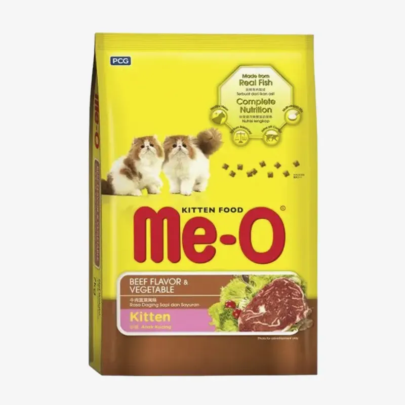 Сухой корм Me-O для котят говядина с овощами, 7 кг