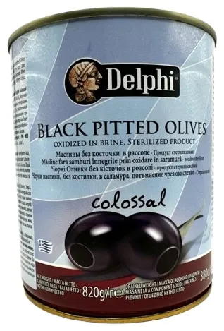Delphi маслины Black Pitted Olives 820 г