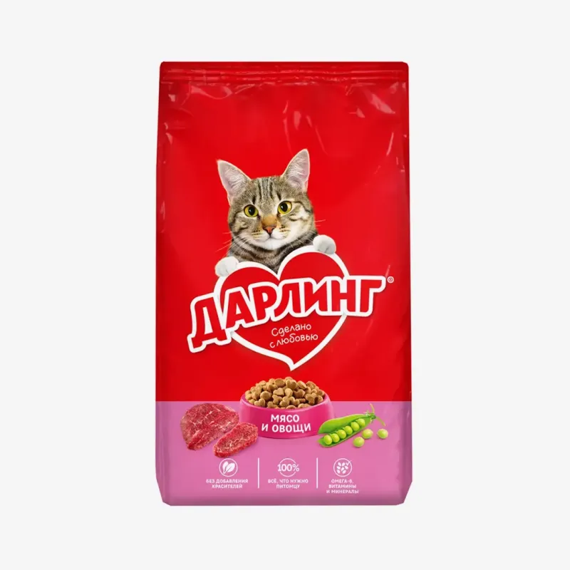 Сухой корм Дарлинг с мясом и овощами, 760 г