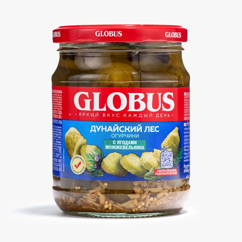 Огурцы Globus с можжевельником, 500 мл