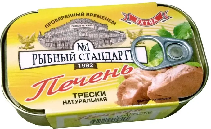 Печень трески натуральная " Рыбный Стандартъ №1" 120 гр 
