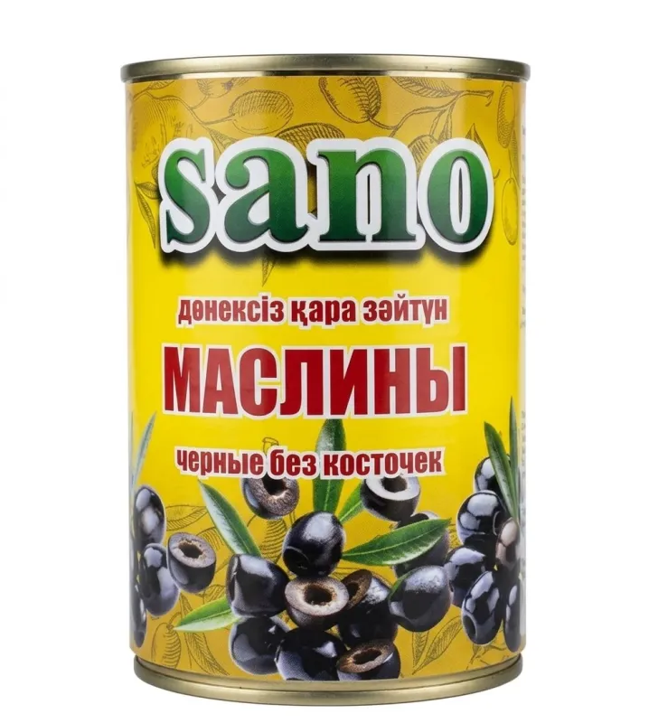 Маслины Sano черные без косточек 314 мл 