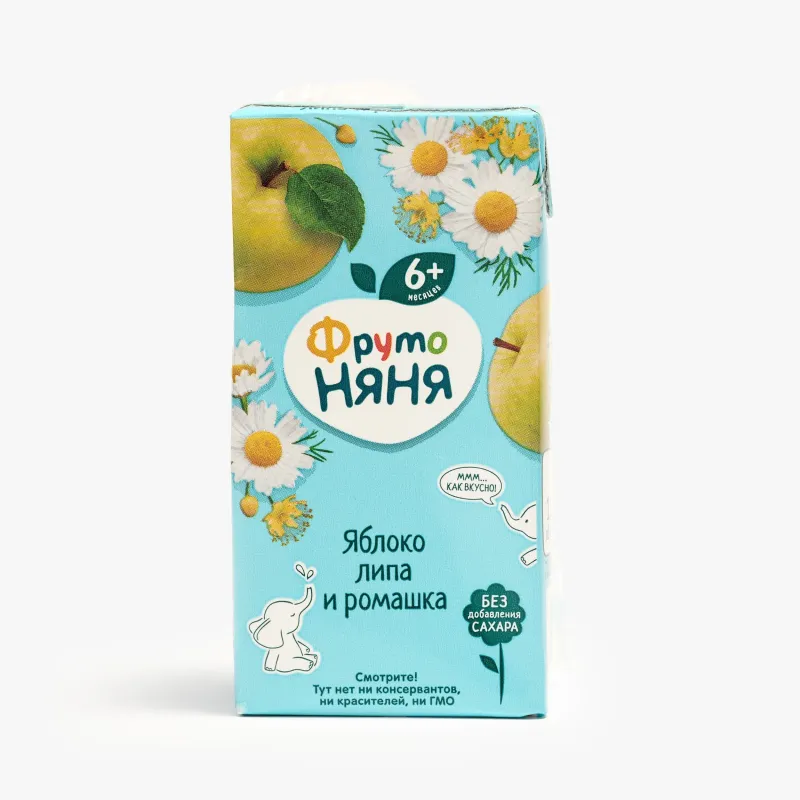 Напиток ФрутоНяня яблоко, липа и ромашка, 200 мл