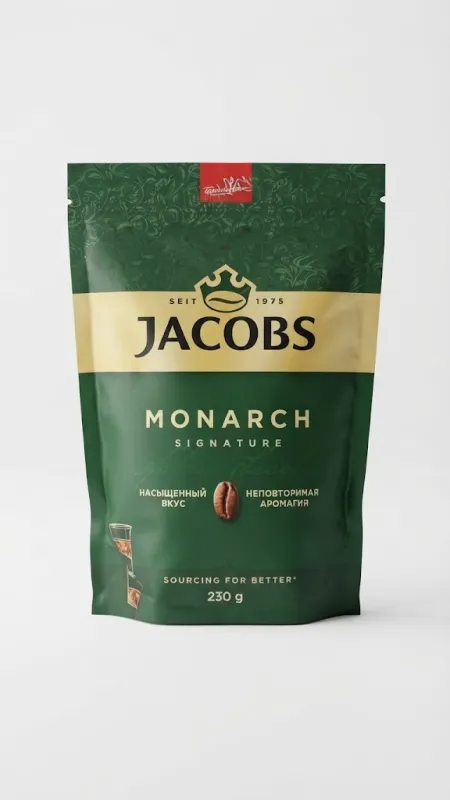 КОФЕ РАСТВОРИМЫЙ СУБЛИМИРОВАННЫЙ JACOBS MONARCH SIGNATURE (230 Г)