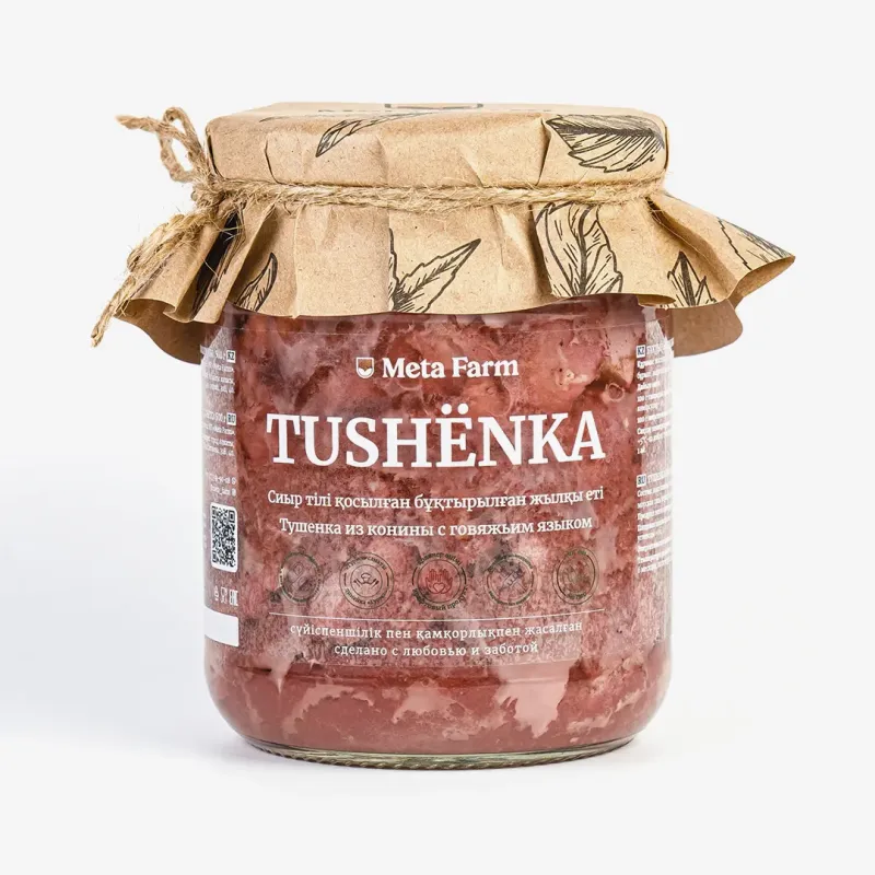 Тушенка Meta Farm конина с говяжьим языком, 500 г