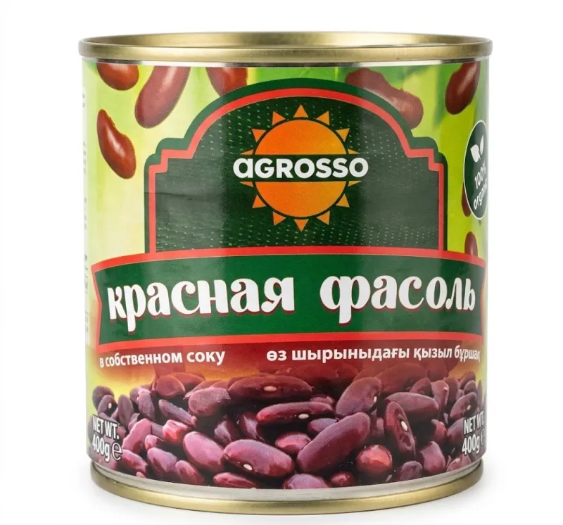 Красная фасоль в собственном соку Agrosso, консервированная 400 г 
