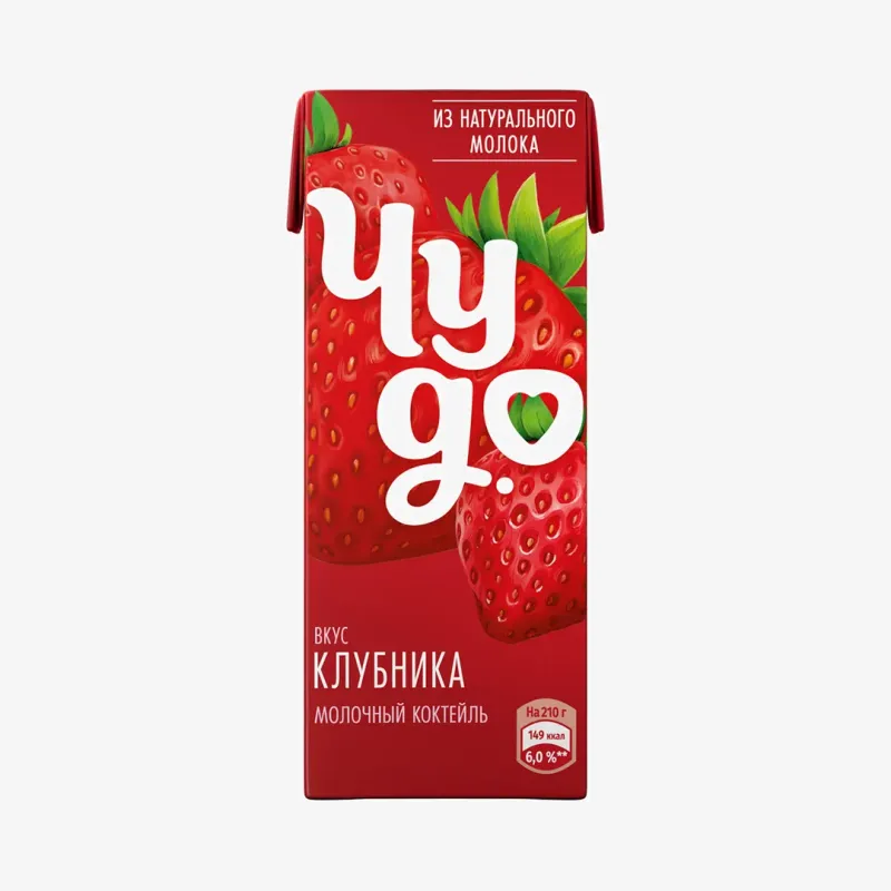 Коктейль Чудо молочный клубника 2%, 200 мл