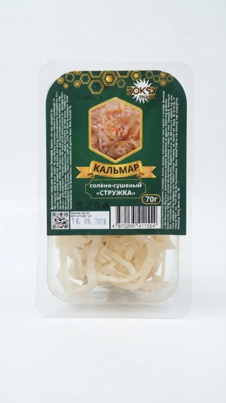 Кальмар солено-сушеный «Стружка» (Roksy Snack) 70г