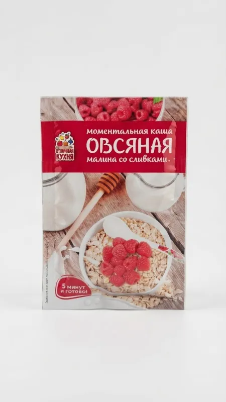 Моментальная каша овсяная «Малина со сливками», «Отличная кухня»