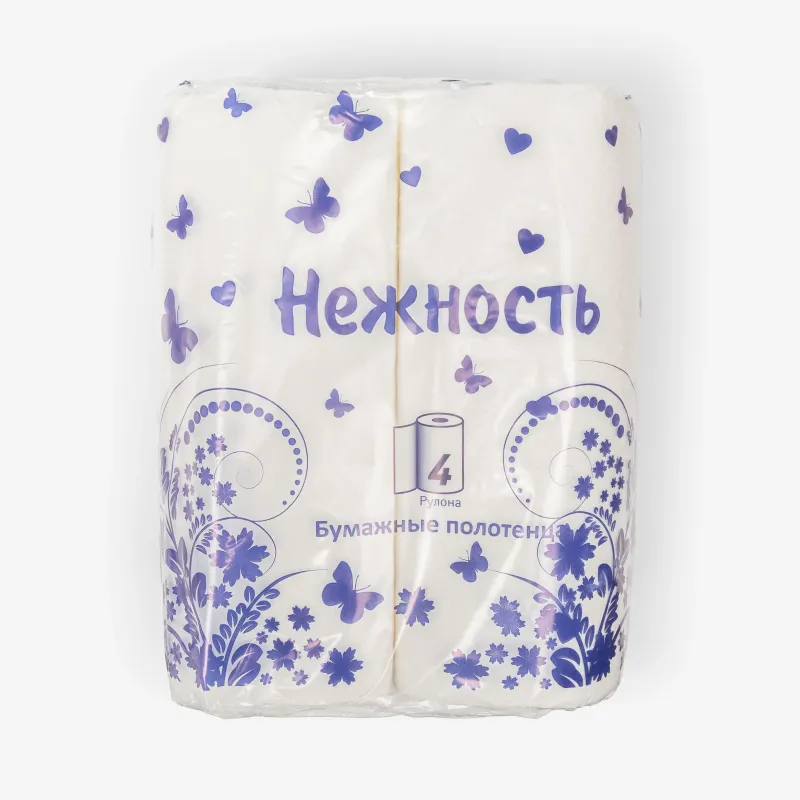 Полотенца Нежность бумажные, 4 шт