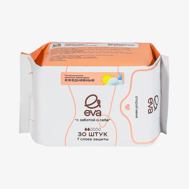 Прокладки Eva гигиенические женские, ежедневные 30 шт