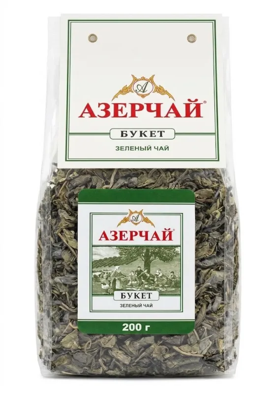 Чай зеленый Азерчай «Букет», крупнолистовой, 200 г