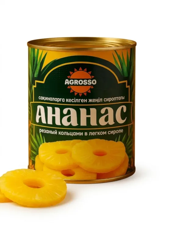 Ананасы кольца в сиропе Agrosso, 850 мл