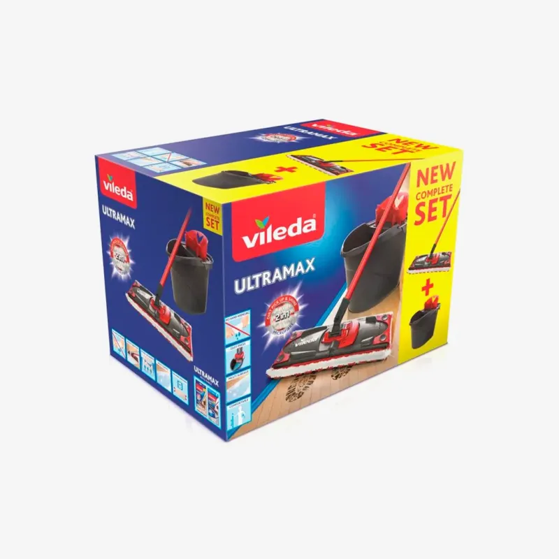 Набор Vileda Ultramax для мытья полов (швабра + ведро с отжимом)