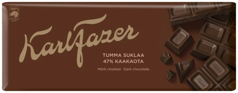 Karl Fazer 47% какао Dark шоколадная плитка темный 180 г