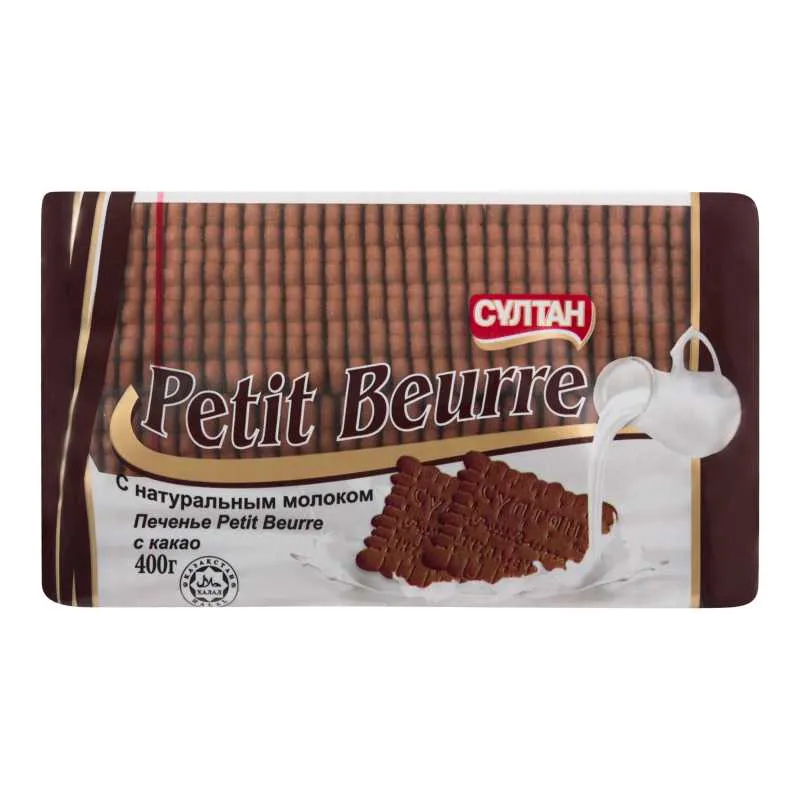 Печенье Султан Petit Beurre c натуральным молоком с какао 400 г