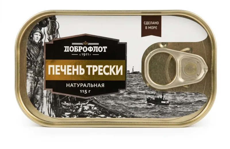 Консервы рыбные «Доброфлот» Печень трески натуральная, 115 г