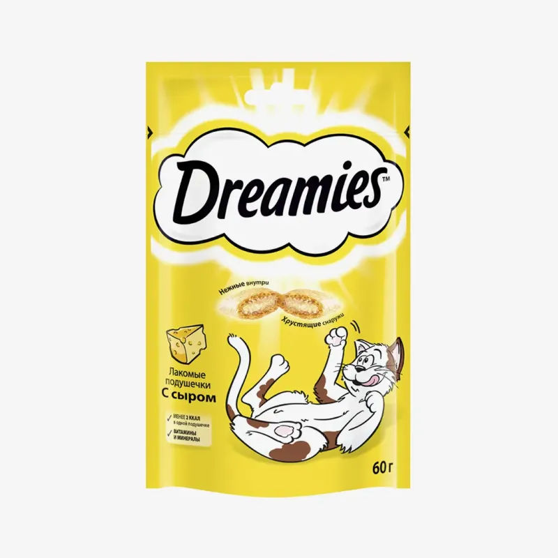 Лакомство Dreamies для кошек подушечки с&nbsp;сыром 60 г