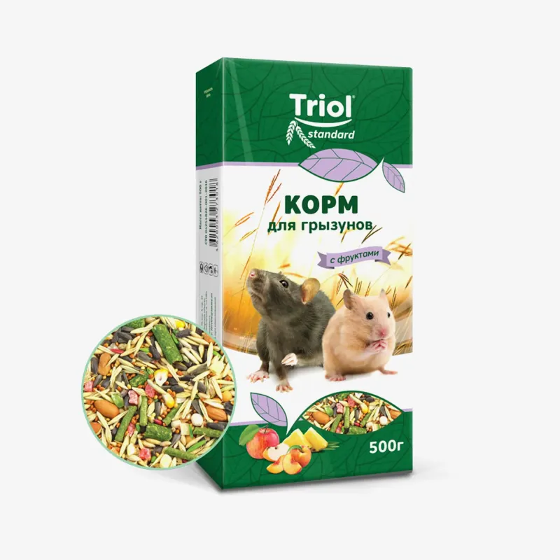 Корм Triol Standard для грызунов с фруктами, 500 г