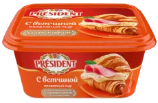 Сыр плавленый President с ветчиной 45% 400 г