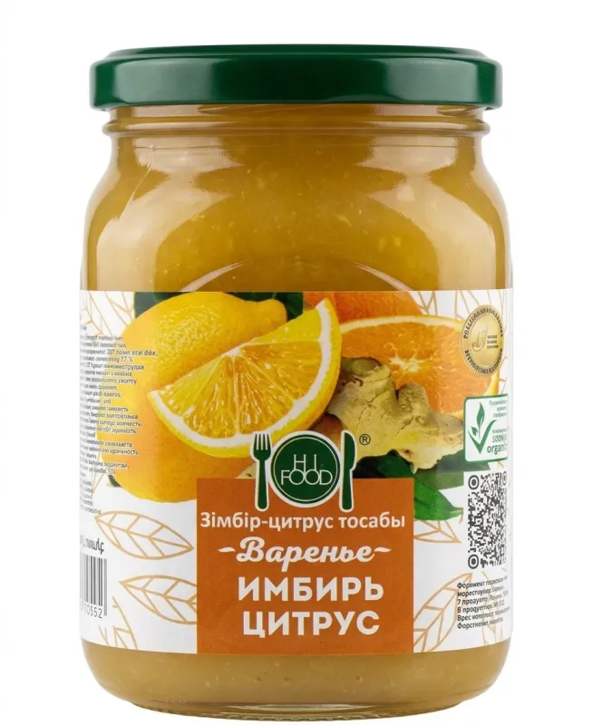 Варенье «Имбирь Цитрус», MAR FOOD (H.L. FOOD), стеклянная банка 900 г 