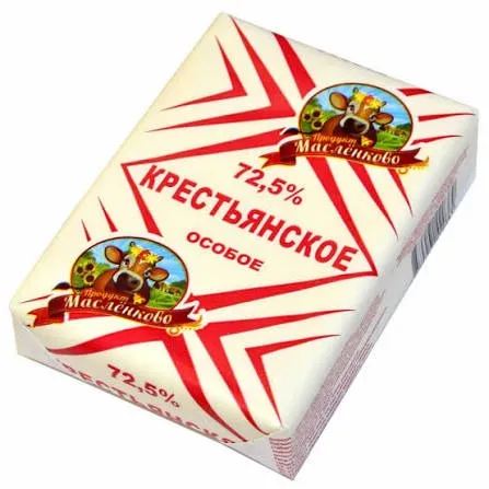 Масло Крестьянское сливочное 72,5% 200 гр.
