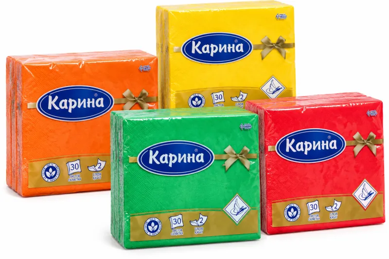 Салфетки бумажные цветные «Карина»