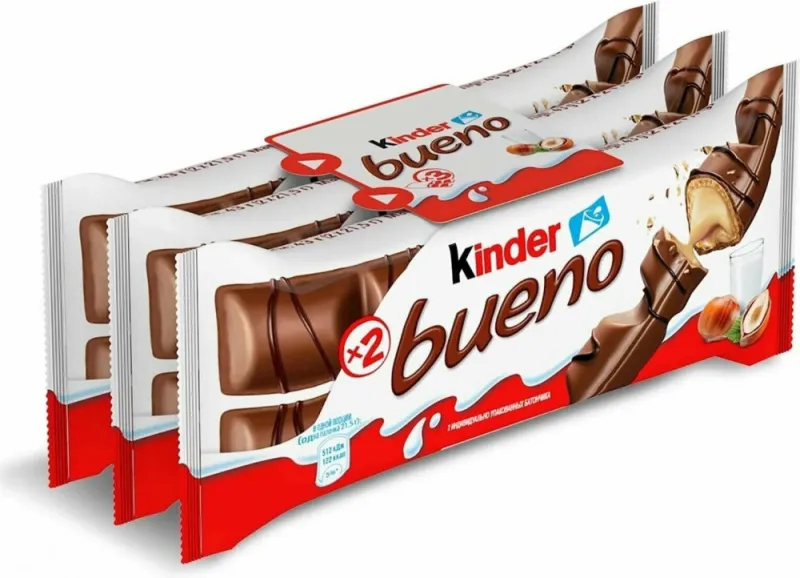 KINDER вафли Bueпо с молочно- ореховой начинкой 129 г