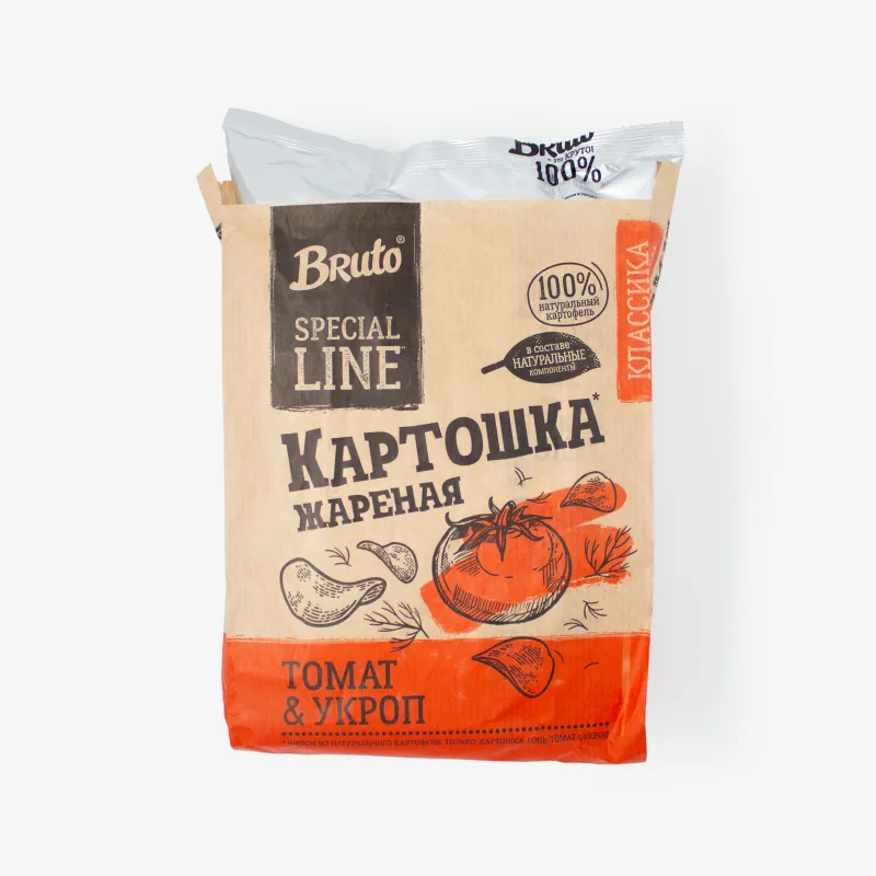 Чипсы Bruto Kraft классика томат и укроп, 120 г