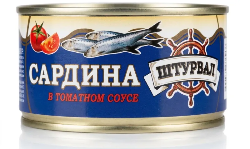 Сардина тихоокеанская в томатном соусе «Штурвал», 185 г 