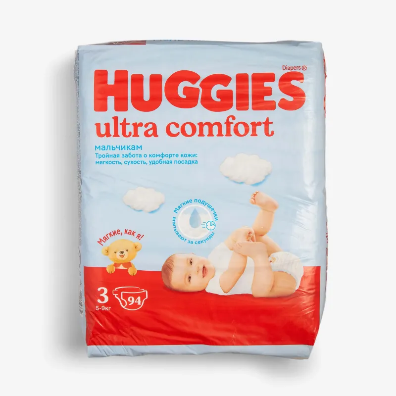 Подгузники Huggies Ultra Comfort мальчикам 3/M, 94 шт (5-9 кг)