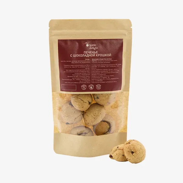 Печенье Organic delight с шоколадной крошкой, 150 г