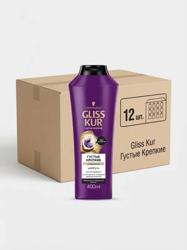 Шампунь Gliss Kur «Густые и Крепкие», 400 мл (Коробка, 12 штук)