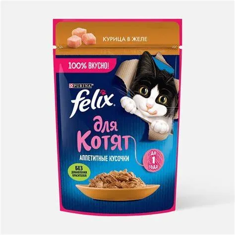 Felix для котят кусочки в желе курица 75 г 