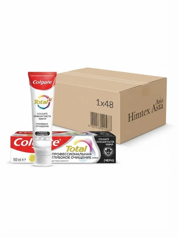Зубная паста Colgate Total 12 «Профессиональная Глубокое очищение» (черная) 100 мл (блок 48 штук / 1x48)