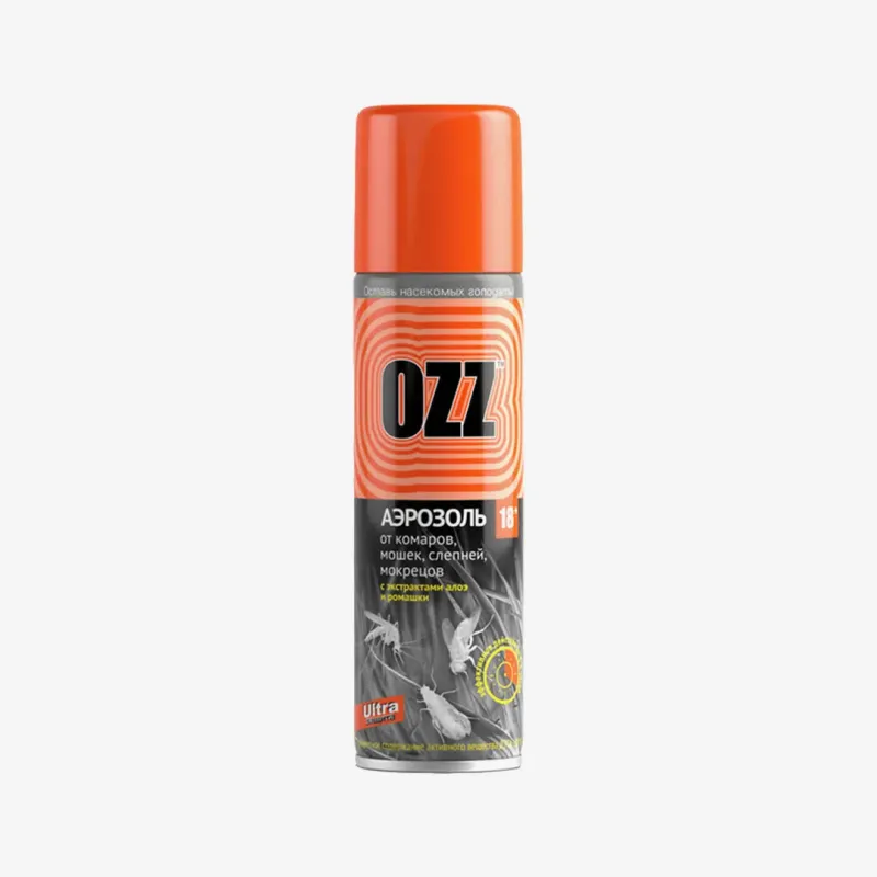 Аэрозоль Ozz Ultra 18 от комаров мокриц мокрецов 150 мл