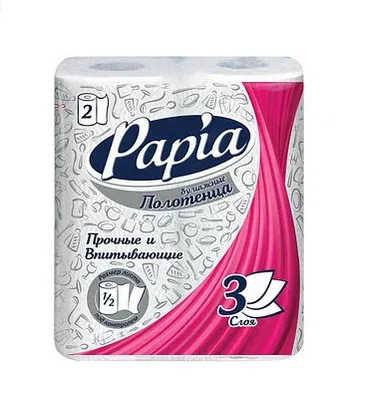 Papia Бумажные полотенца 3-слойные 2 рулона