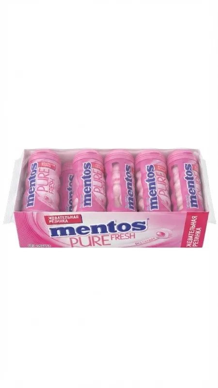 Жевательная резинка Mentos Pure Fresh Тутти-Фрутти, блок 10 штук, 300 г