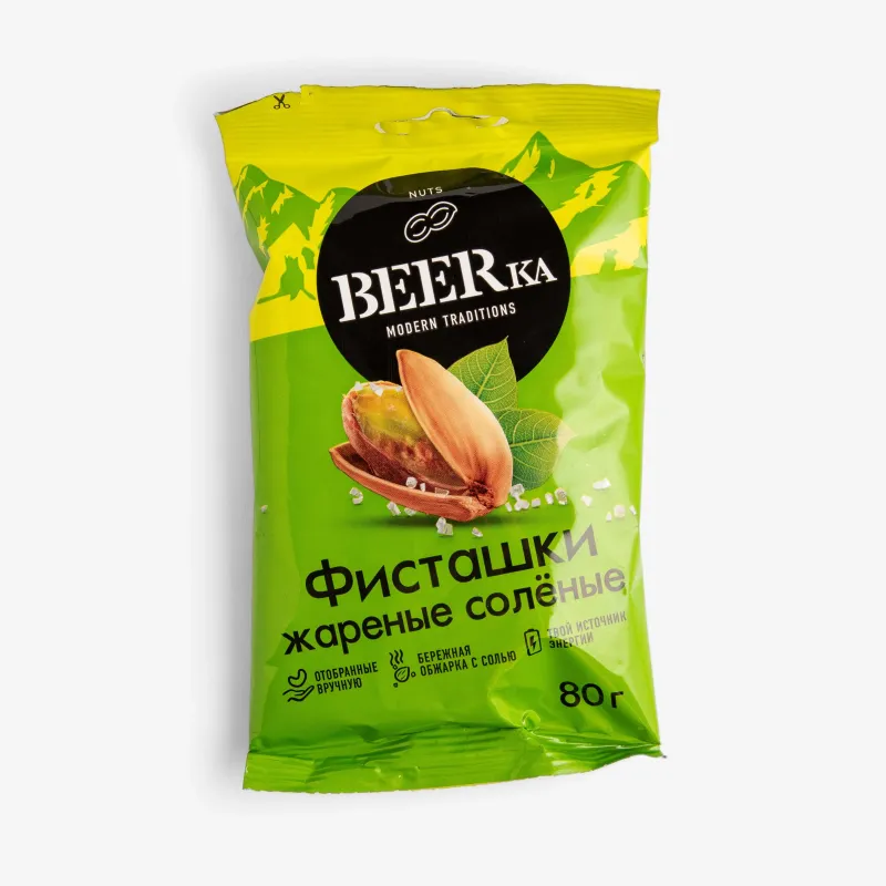 Фисташки BEERka жареные соленые, 80 г