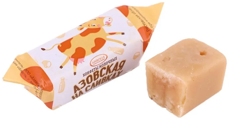 Конфеты ирис Азовская кондитерская фабрика Коровка на сливках 0.3 кг
