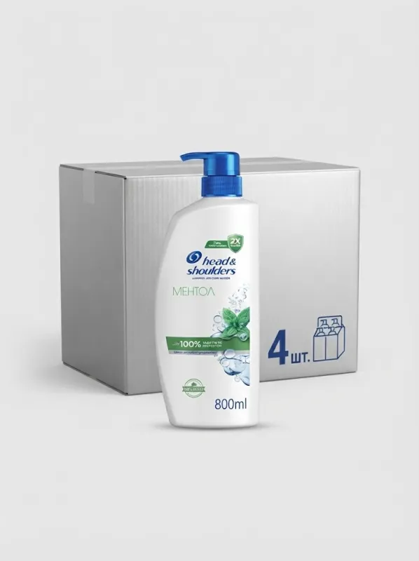 Шампунь Head & Shoulders «Ментол», 800 мл (Коробка, 4 штуки)