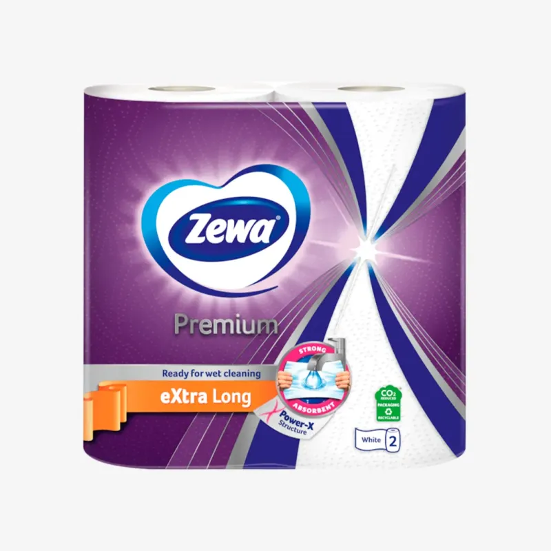 Полотенце Zewa Premium Extra Long бумажное 2 слоя 2 шт