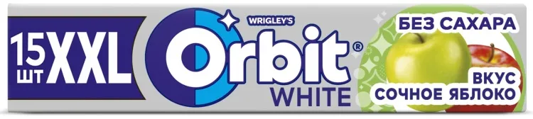 Жевательная резинка Orbit White XXL сочное яблоко 15 шт