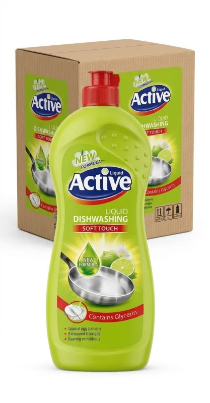 Средство для мытья посуды Active глицерин лайм и цветы 750 мл, в коробке 12 шт 