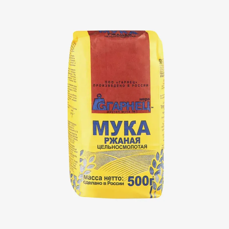 Мука Гарнец Ржаная цельносмолотая 500 г