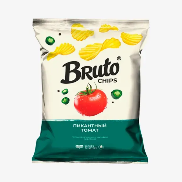 Чипсы Bruto Flavor рифлёные пикантный томат, 120 г