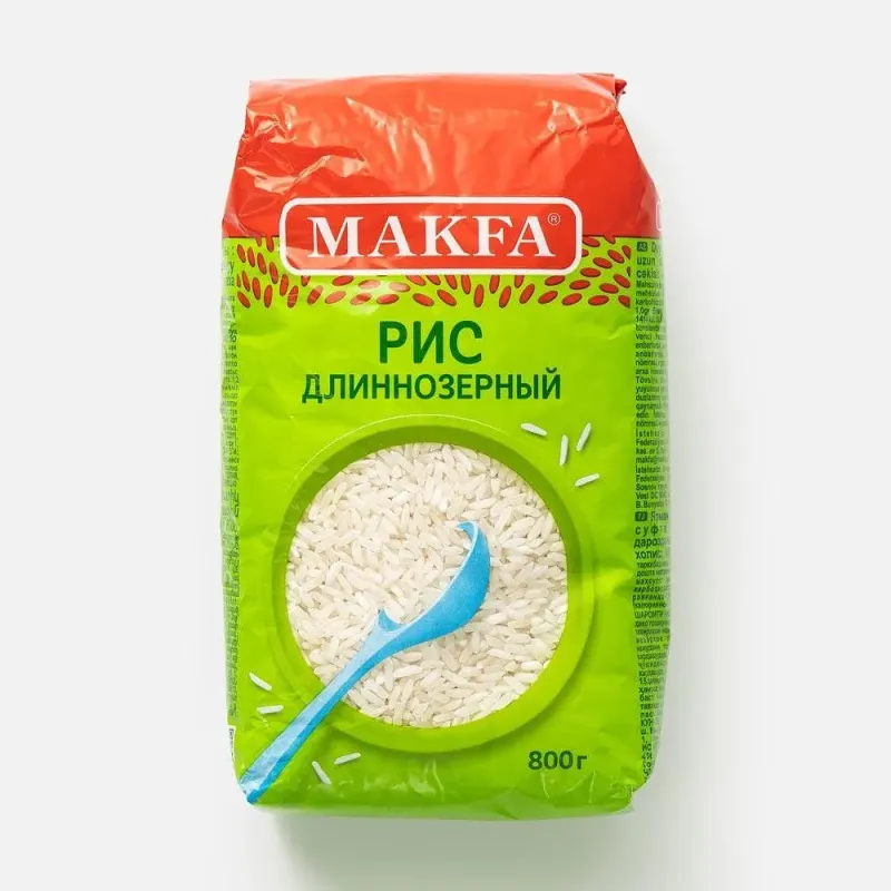 Рис Makfa Длиннозерный Шлифованный 800 г